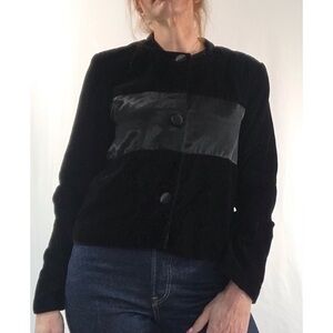 Vintage Petra Black Velvet Crop Jacket